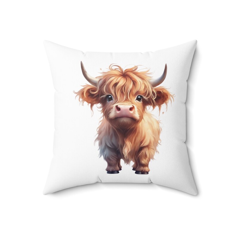 Highland Cow Pillow Gift Rustic Farmhouse Charm Decorative Retro Countryside Room Decor Cushion Highland Accessory Decor Home Accent Piece image 8