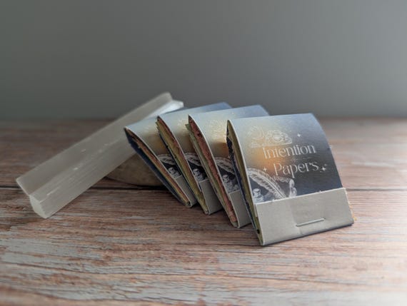 Mini-Matchbook of Handmade Intention Paper: Herbal Infused Recycled Spell Paper
