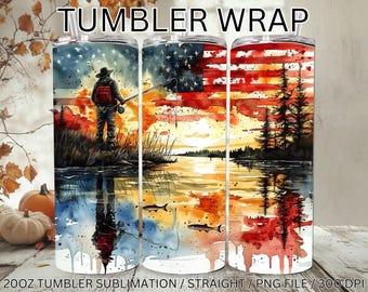 Fishing with American Flag 20oz Skinny Tumbler Wrap, Patriotic PNG , American Flag Fishing Sublimation Design, Fisherman Gift, Fishing Lover