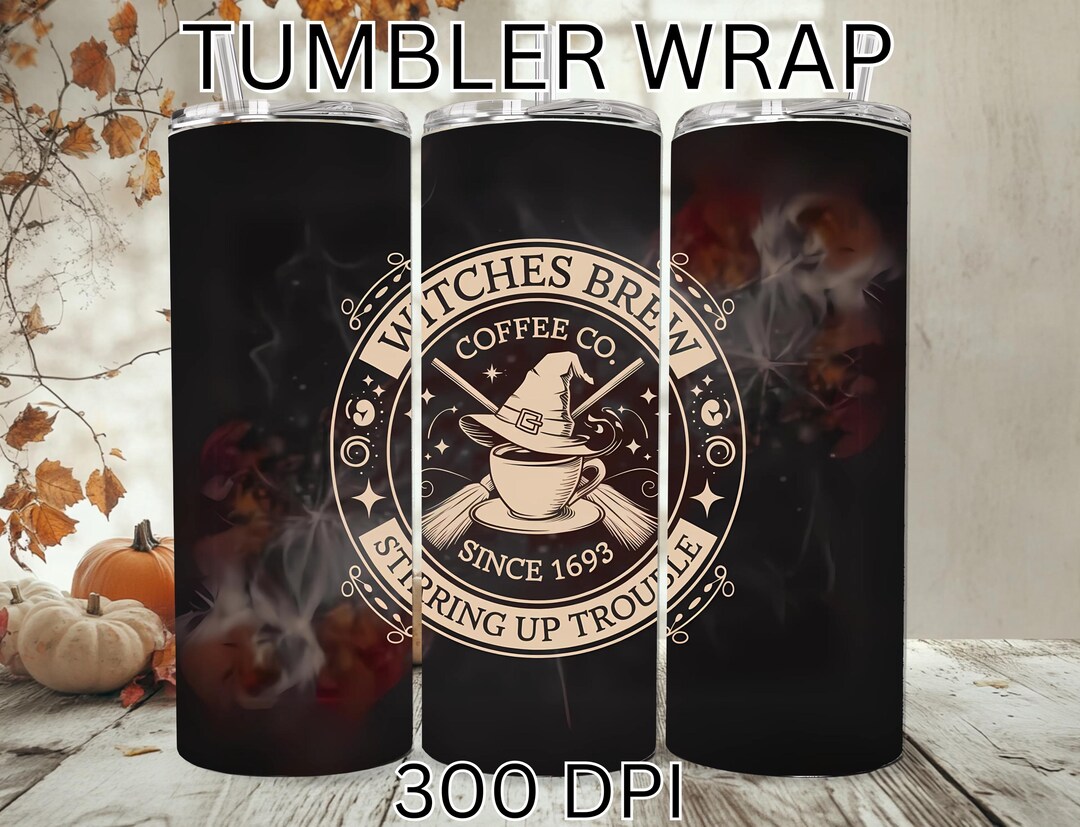 Witches Brew Coffee Co 20oz Skinny Tumbler Wrap, Halloween Png Digital ...