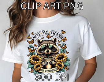 Funny Raccoon Iced Coffee PNG, Snarky Shirt Design (Digital Download)