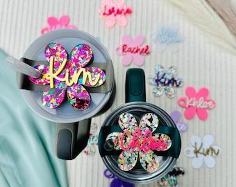 Daisy Stanley Lid Tag: Personalized Acrylic Name Plate (30oz & 40oz Tumbler)