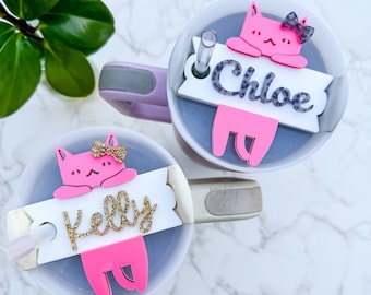 Personalized Cat Name Tag for Stanley H2.0 Tumbler (30oz/40oz)