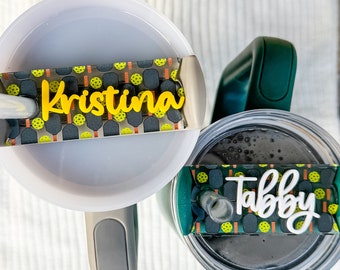Personalized Pickleball Tumbler Name Plate: Stanley 40oz/30oz Lid Tag