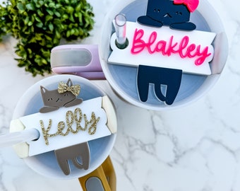 Personalized Cat Name Tag for Stanley Tumbler H2.0