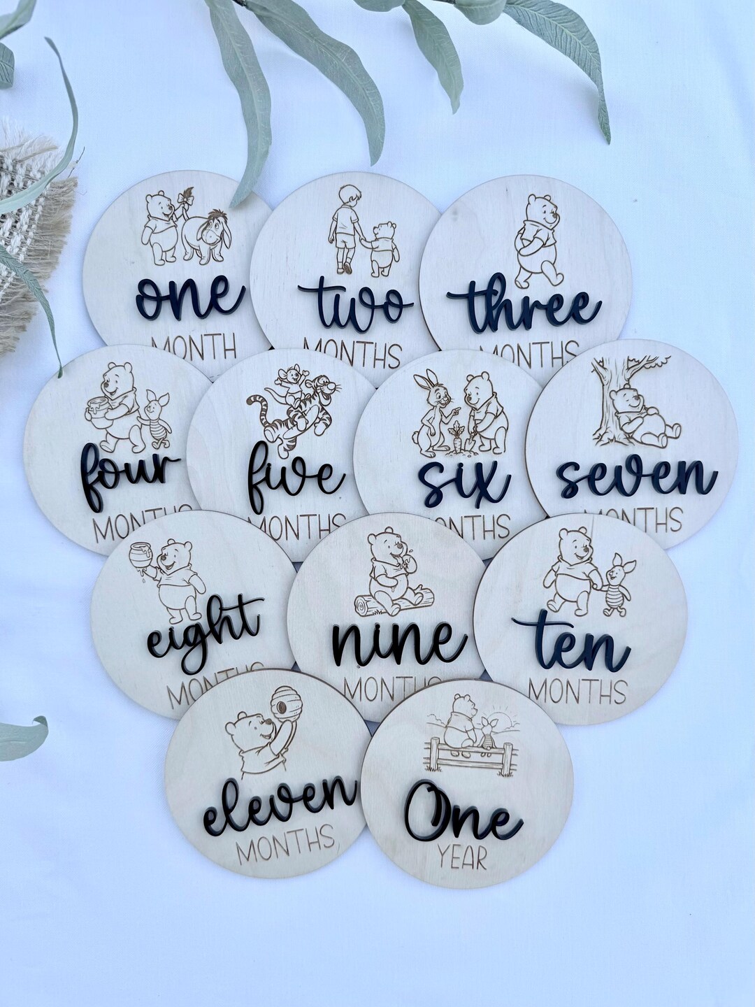 Winnie the Pooh Baby Milestone Discs - Laser and Handmade Monthly ...