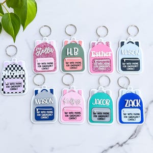 Custom NFC Emergency Contact Backpack Tag: Acrylic School & Travel ID