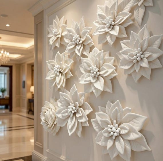Harz-Weihnachtsstern-Wand-Skulptur: Handgemachtes Blumen-Dekor - Etsy.de