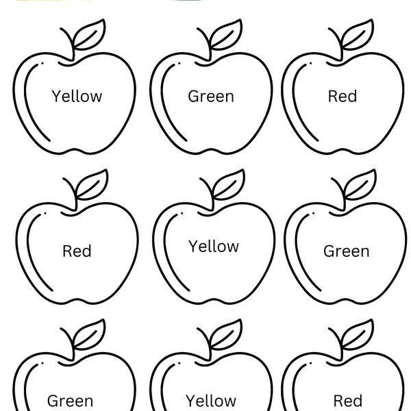 Apple Coloring Activity Page