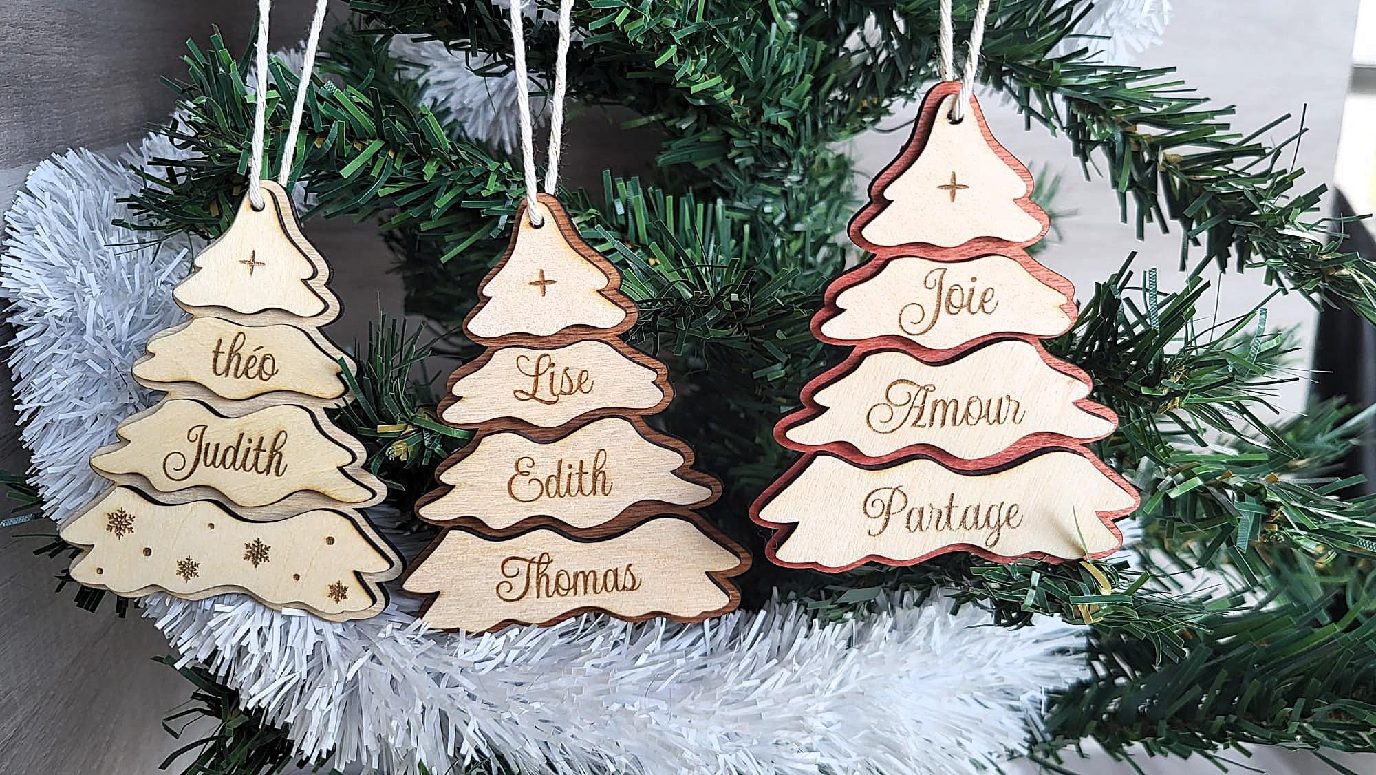 30 Décorations De Noël En Bois à Suspendre - Boules Rondes Avec Ficelle, Motifs Variés, à Personnaliser (crèche, Sapin…) - 14
