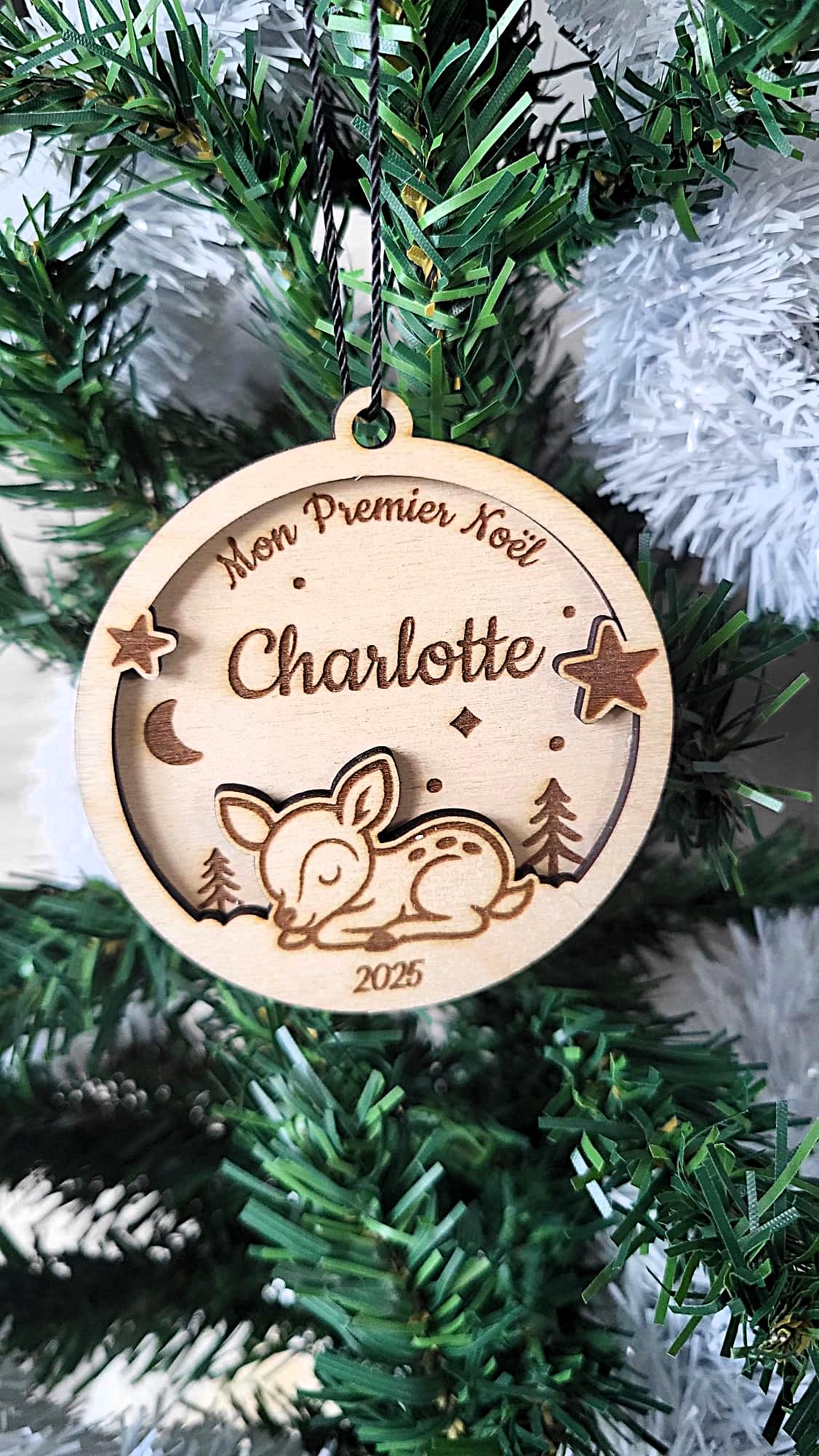 Boule De Noël Personnalisée "Mon Premier Noël 2025" - Décoration Sapin En Acrylique - Cadeau Souvenir Pour Parents - 7