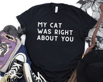 Camiseta com estampa de gato sarcástico: presente unissex para donos de animais de estimação