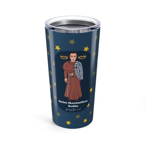 Saint Maximilian Kolbe Tumbler, Catholic Water Bottle, Catholic Tumbler, Catholic Gift, Catholic Gift for Boys, Catholic Gift for Men