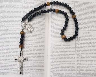 Saint Peter Rosary, Handmade Catholic Rosary, Catholic Gift, Black Rosary, Catholic Man, Catholic Boy, St. Peter Apostle