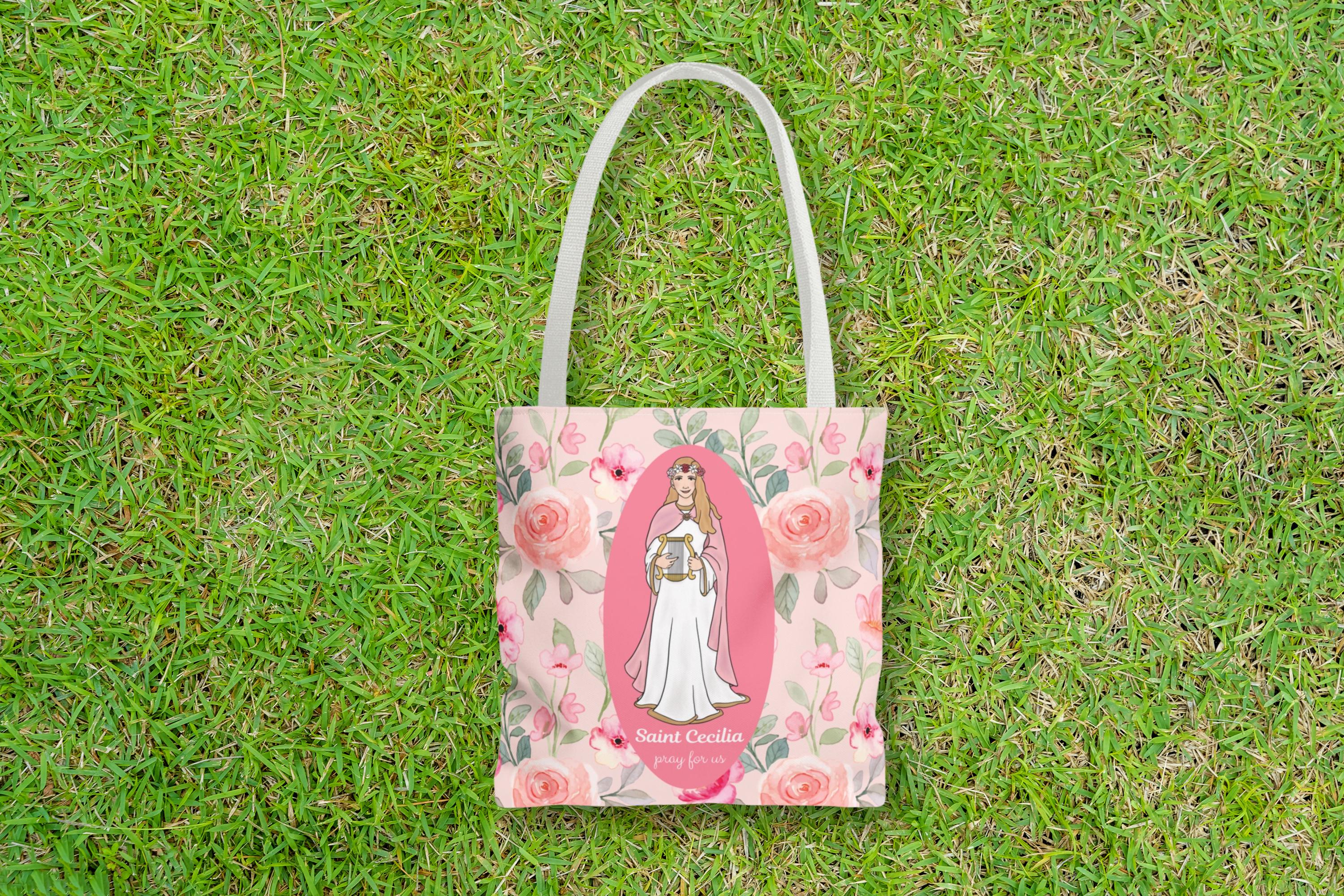 St. Cecilia Tote Bag, Catholic Tote Bag, Saint Cecilia Bag, Catholic ...