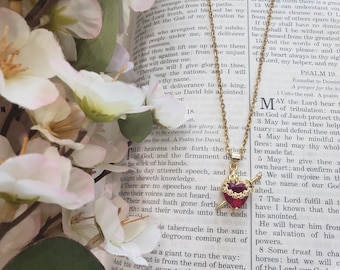 Immaculate Heart Necklace, Virgin Mary, Heart of Mary Necklace, Our Lady Necklace, Blessed Mother Mary, Catholic Necklace, Catholic Gift