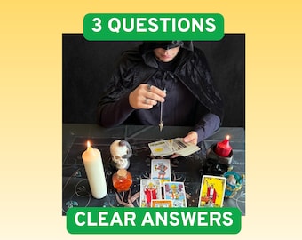 Tarotconsult met 3 vragen binnen een uur: antwoorden op liefdes-, carrière- en levensvragen.