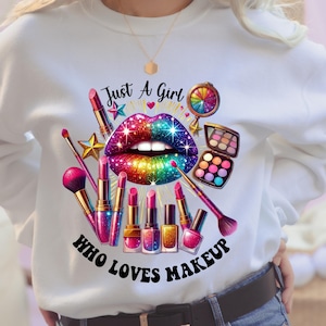 Just A Girl Who Loves Makeup Png | Makeup Png | Sublimation Design | T-Shirt Design | Digital Download | Makeup Artist Png | Cosmetics Png