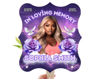 Funeral Fan Canva Template | Editable Memorial Paddle Fan Designs | Celebration Of Life | Custom Funeral Fan | Digital Download Templates