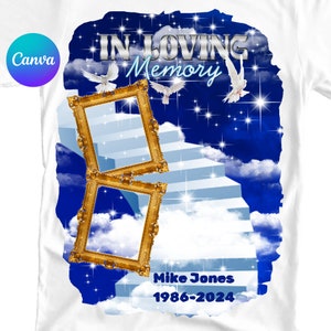 In Loving Memory Png-Blue | Memorial Png Canva Editable | Canva Editable Memorial Shirt | In Loving Memory Png For Shirts