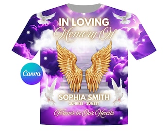 Rip Shirt Template Purple Canva | Editable Canva Template | In Loving Memory | Purple Memorial Shirt | Rip Shirt Template