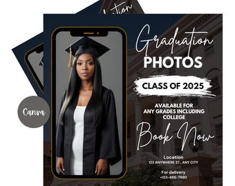 Graduation Photoshoot Flyer | Editable Graduation Photoshoot Flyer | Photography Flyer | Canva Template | Diy Photoshoot Flyer