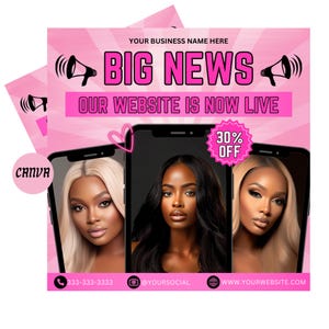 New Website Launch Flyer | Website Launch Soon Flyer | Hair Website Launch Flyer | Website Launch Flyer Template