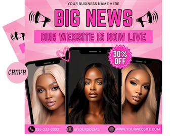 New Website Launch Flyer | Website Launch Soon Flyer | Hair Website Launch Flyer | Website Launch Flyer Template