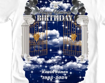 Happy Heavenly Birthday Template | Happy Havenly Birthday Background | Happy Heavenly Birthday Shirt Template | Celebration Of Life