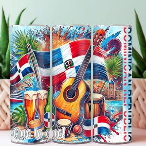 Dominikanische Republik Sublimationsbecher | Dominikanische Republik Tumbler Wrap | 20 Unzen Digitaler Download | Dominikanische Flagge Png
