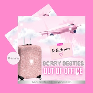 Out Of Office Flyer | Diy Out Of Office Flyer | Business Vacation Flyer | Vacation Flyer | We&#39;re On Vacation Flyer | Canva Template