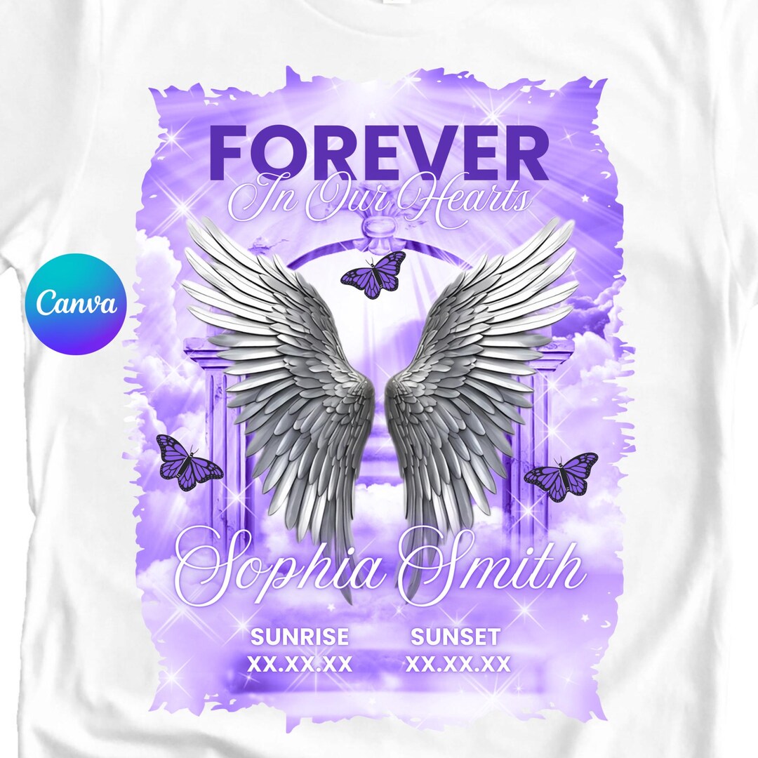 Purple Rip Rip Shirt Template Purple Canva | Forever in Our Hearts With ...