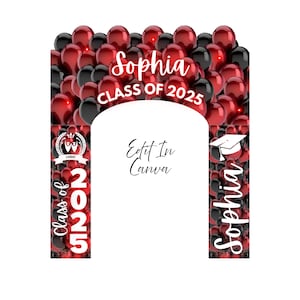 Graduation Archway Template | Editable Canva Design For Grad Party | Customizable Entrance Archway Decor