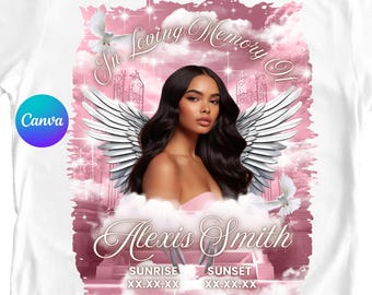 In Loving Memory Png Pink | Canva Editable Memorial Shirt | Memorial Background In Pink | In Loving Memory T Shirt Designs | Png For Funeral