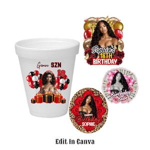 Schnapsglas Vorlage Canva | Styropor Tasse Sticker | Benutzerdefinierte Shot Cup-Vorlage | Styropor Cup-Vorlage | Canva Cup Sticker Vorlage