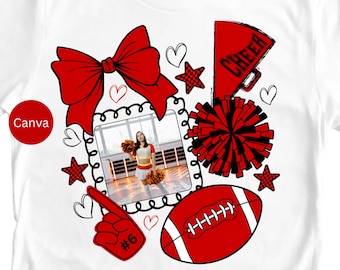 Plantilla de Canva para fotos de animadoras/Camiseta de baile/Diseño editable de animadoras/Camiseta deportiva personalizada/Plantilla de Canva