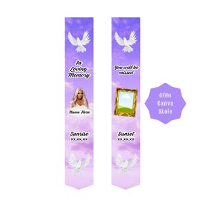 Funeral Stole Template | Editable Memorial Sash | Customizable Keepsake | In Loving Memory Designs For Funerals | Canva Template