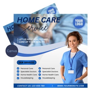 Flyer Vorlage für Nusring Home | Home Gesundheit Business Flyer | Pflegeheim Flyer | Home Care Flyer Vorlage | Bearbeitbarer Pflegeheim-Flyer