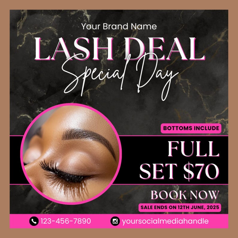 Lash Extensions Promo Flyer Lash Tech Flyer Lash Booking Flyer 