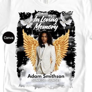 In Loving Memory Gold Wings Png | Stairway To Heaven Background | In Loving Memory Shirt Png | In Loving Memory Png For Shirts