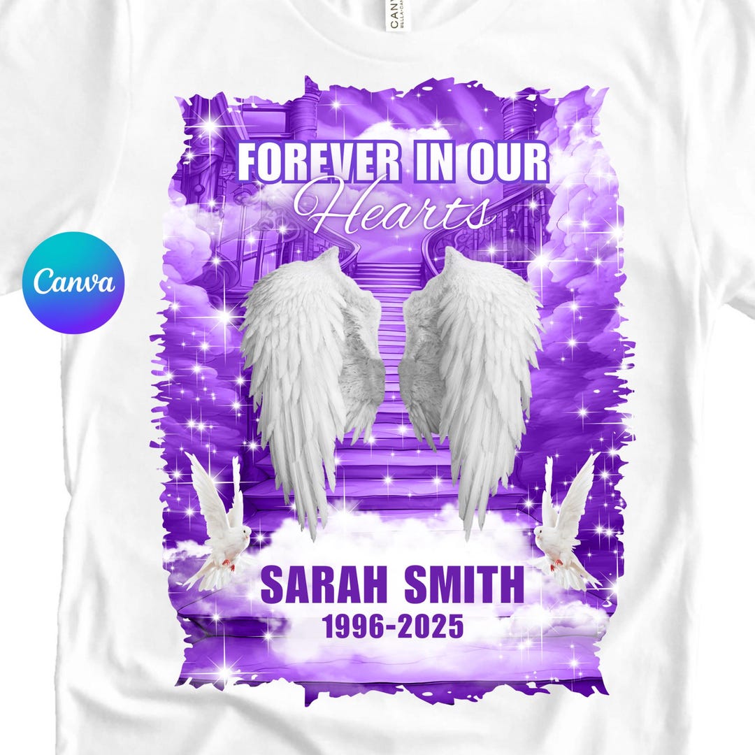 Purple Rip Canva T Shirt Rip Template - Purple | in Loving Memory T -shirt ...