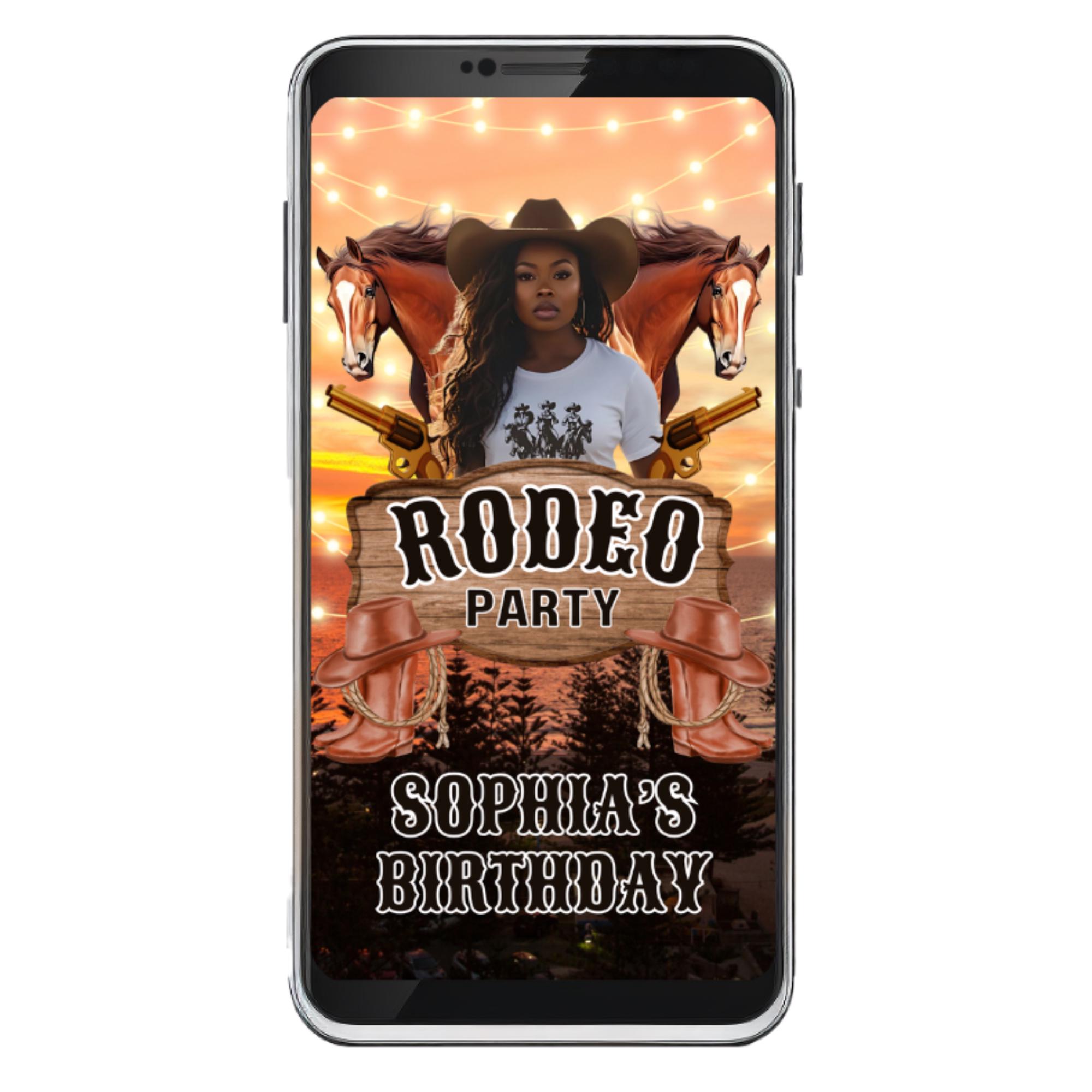 Rodeo Invitation Video | Animated Digital Invite Cowgirl | Cowboy ...