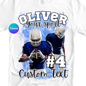 Football Shirt Template Canva | Canva Template | Editable Gameday tshirt | Sublimation | DFT | DTG | Personalized High School t-shirt
