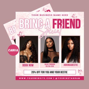Bring A Friend Lash Deal | Bring A Friend Sale Flyer | Bestie Deal Flyer | Hair Booking Flyer | Lash Deals | Bring A Friend Booking Flyer