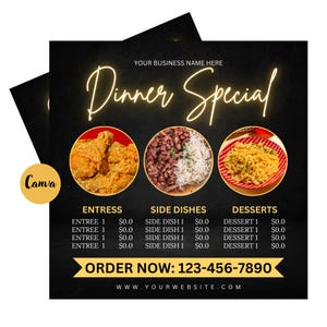 Soul Food Dinner Flyer | Soul Food Flyer | Soul Food Sunday Flyer | Dinner Sale Flyer | Soul Food Menu Flyer | Editable Flyer Template