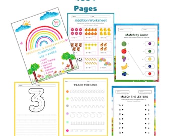Preschool Curriculum Bundle Age 3-4 | Letter Of The Week Preschool | Adding With Pictures Worksheet | Math Worksheets For Kindergarden