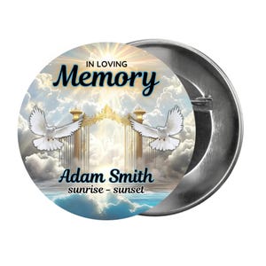 Memorial Template For Buttons | Editable Canva Design | In Loving Memory Button | Funeral Tribute Template | Personalized Remembrance Pin