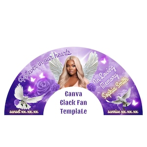 Clack Fan Template Memorial | Editable Memorial Design | Clack Fan Template | Canva Drag & Drop Template | Customizable Fan For All Occasion
