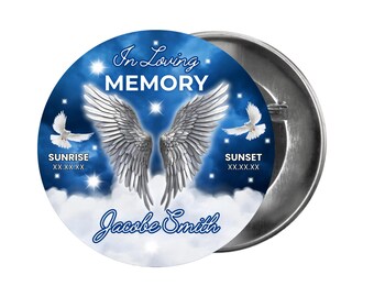 Memorial Button Template Canva | in Loving Memory Button Template ...