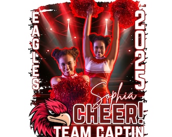 Cheer Shirt Template Canva | Cheer Editable T-Shirt Template | Editable Canva Template | Custom Cheerleader T-Shirt Design | Canva Template
